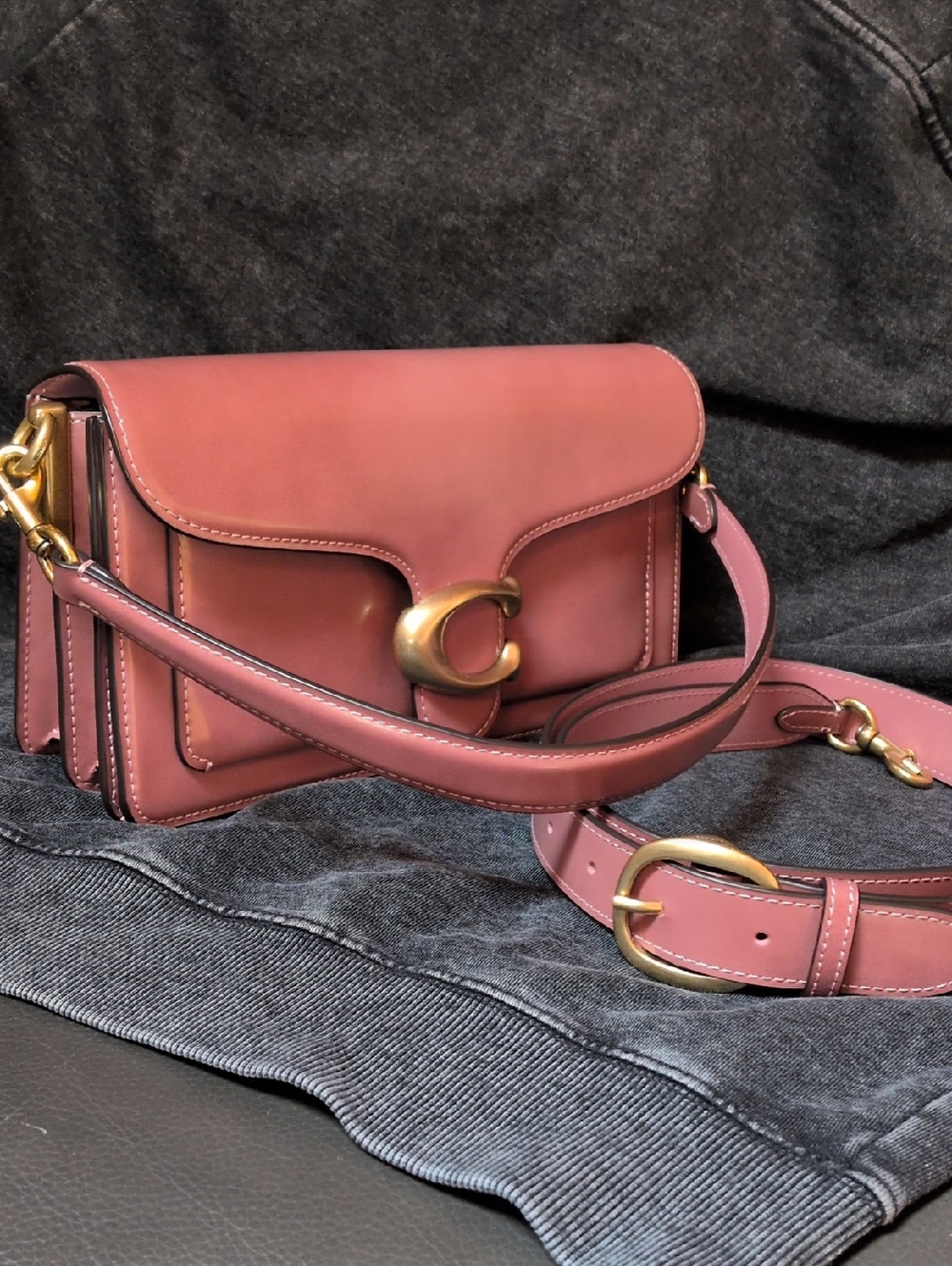 Coach Tabby Shoulder Bag 26 Spazzolato Peony - Picture 12 of 13